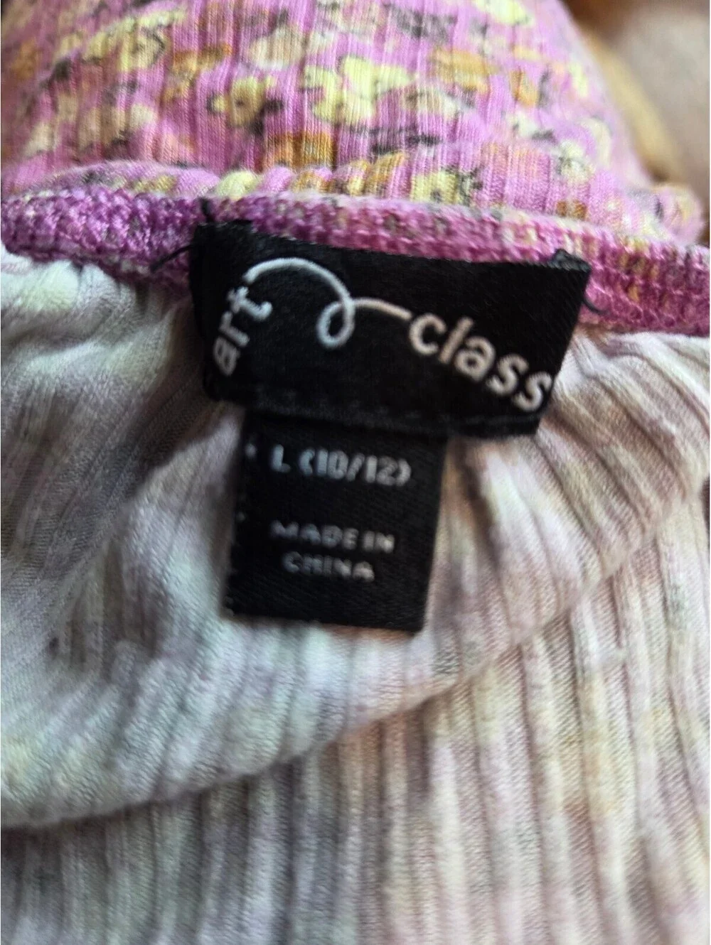 Art Class Girls' Pink Floral Puff Sleeve Dress Size L (10/12)